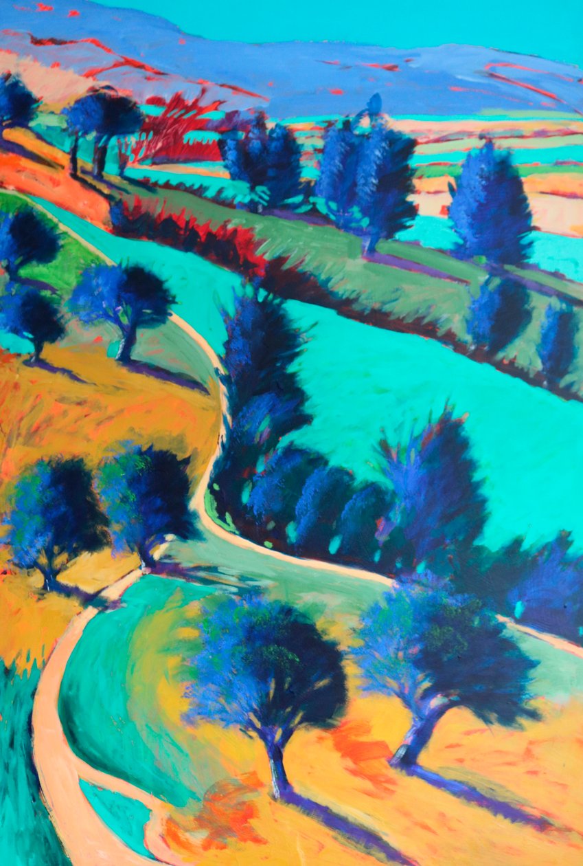 Pohled na západ #5 (detail), 2024 (akryl na desce) od Paul Powis