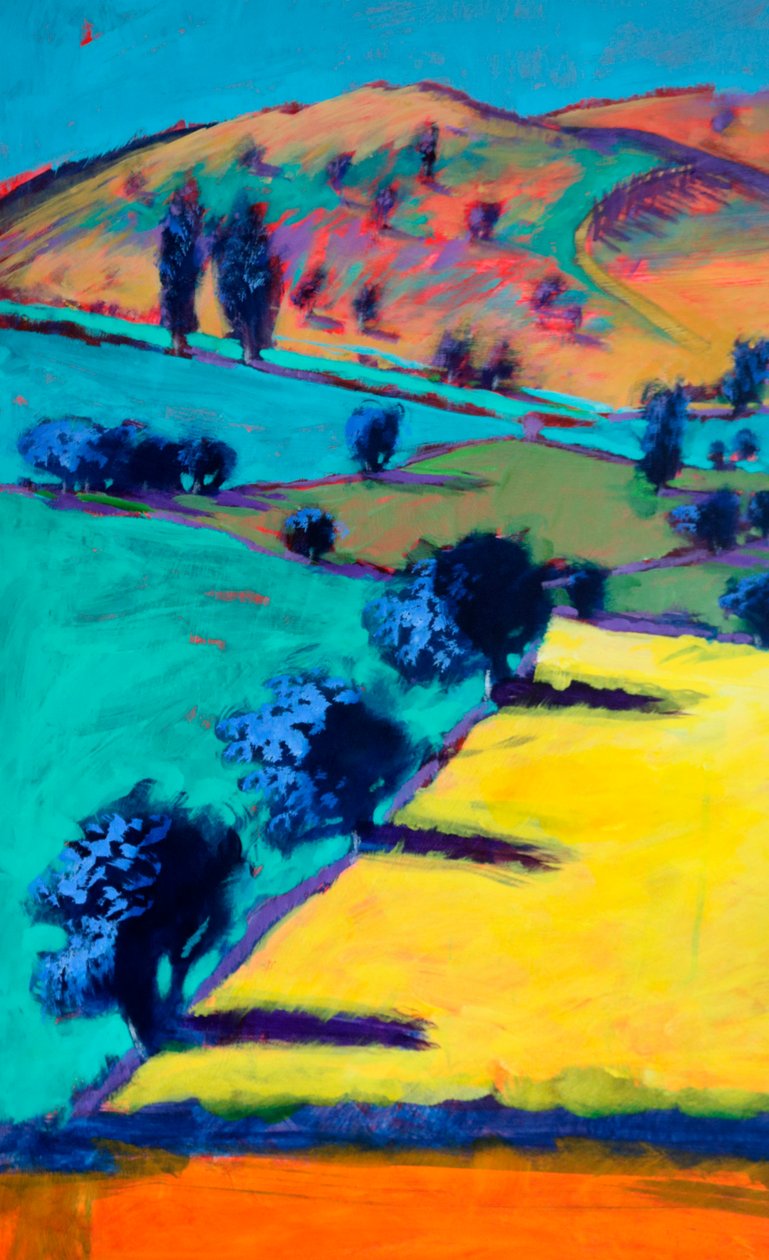 North Hill #3 (detail), 2024 (akryl na desce) od Paul Powis