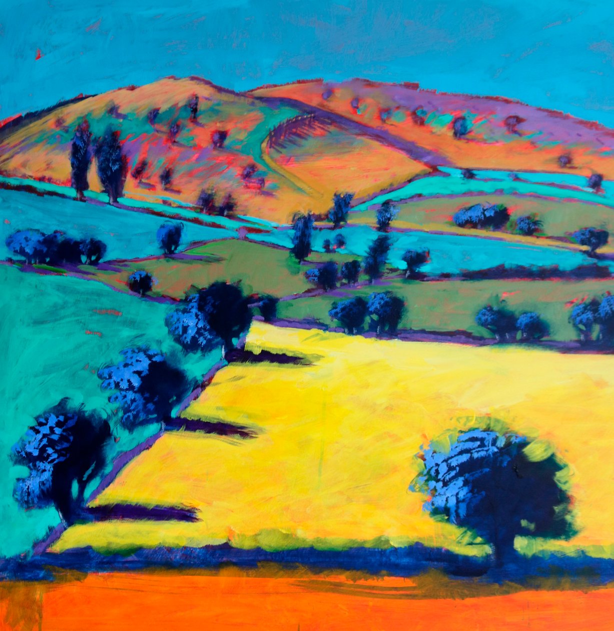 North Hill #4 (detail), 2024 (akryl na desce) od Paul Powis