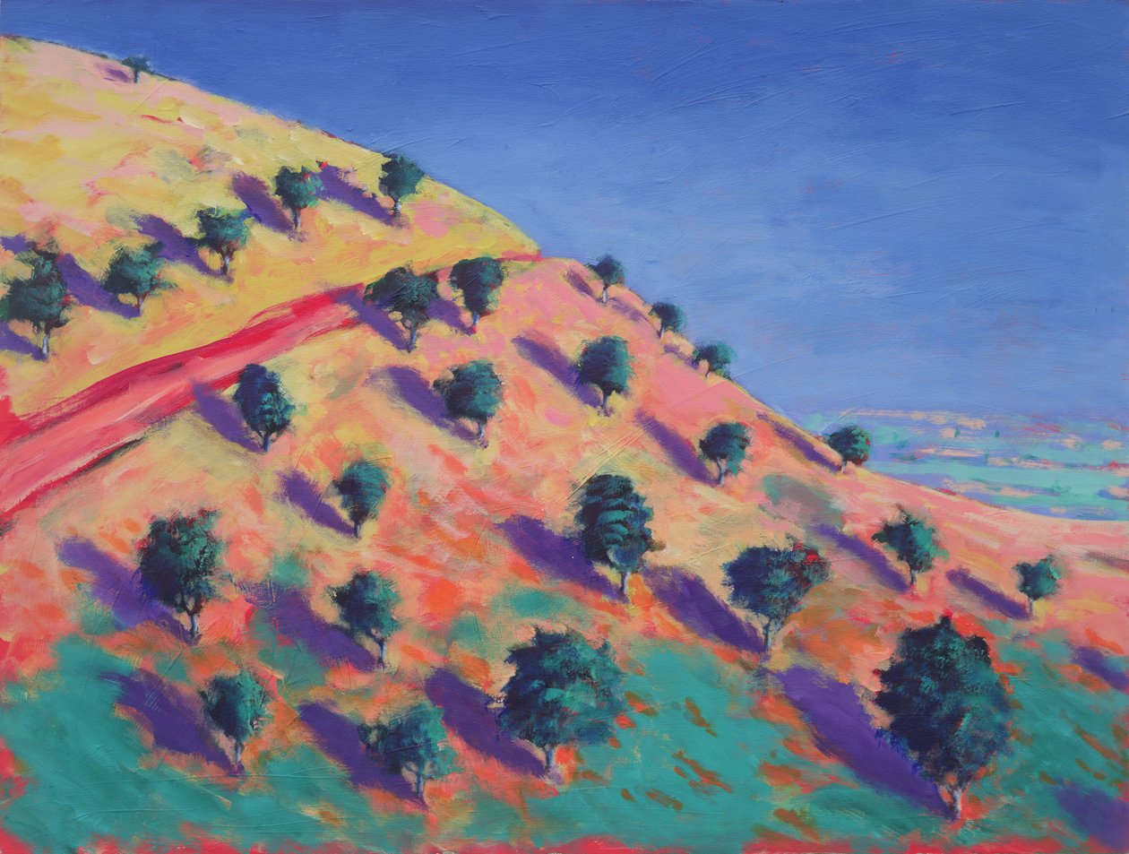 North Hill, Malvern (akryl na kartě) od Paul Powis