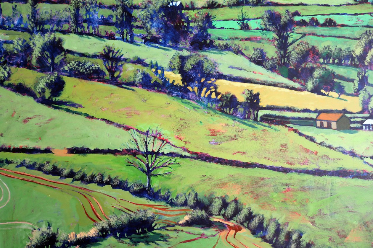 Pentre close up 2, 2019 (akryl na palubě) od Paul Powis