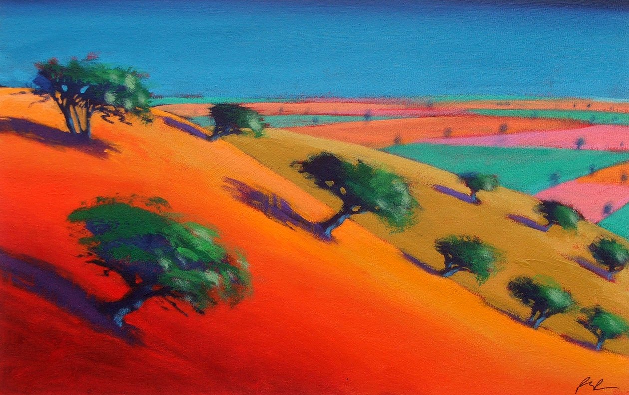 Ragged Stone Hill (akryl na plátně) od Paul Powis