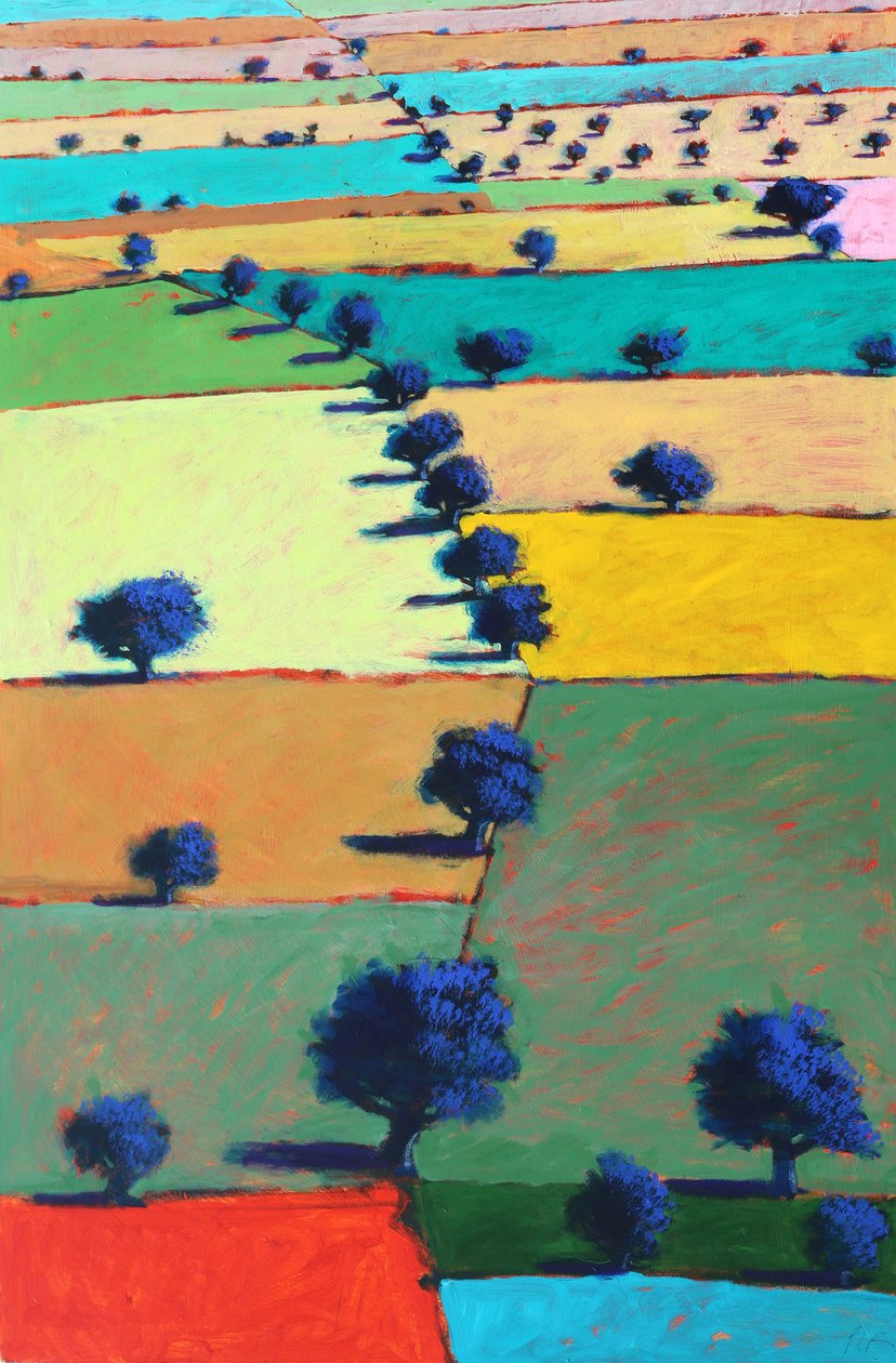 Severn Plain, 2022 (akryl na desce) od Paul Powis
