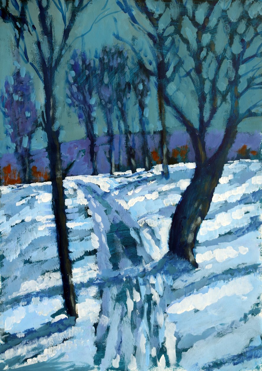 Sníh, 2015, (akryl na papíře) od Paul Powis