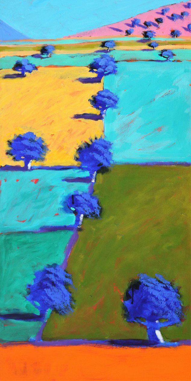 Swineyard Hill, 2021 (akryl na desce) od Paul Powis