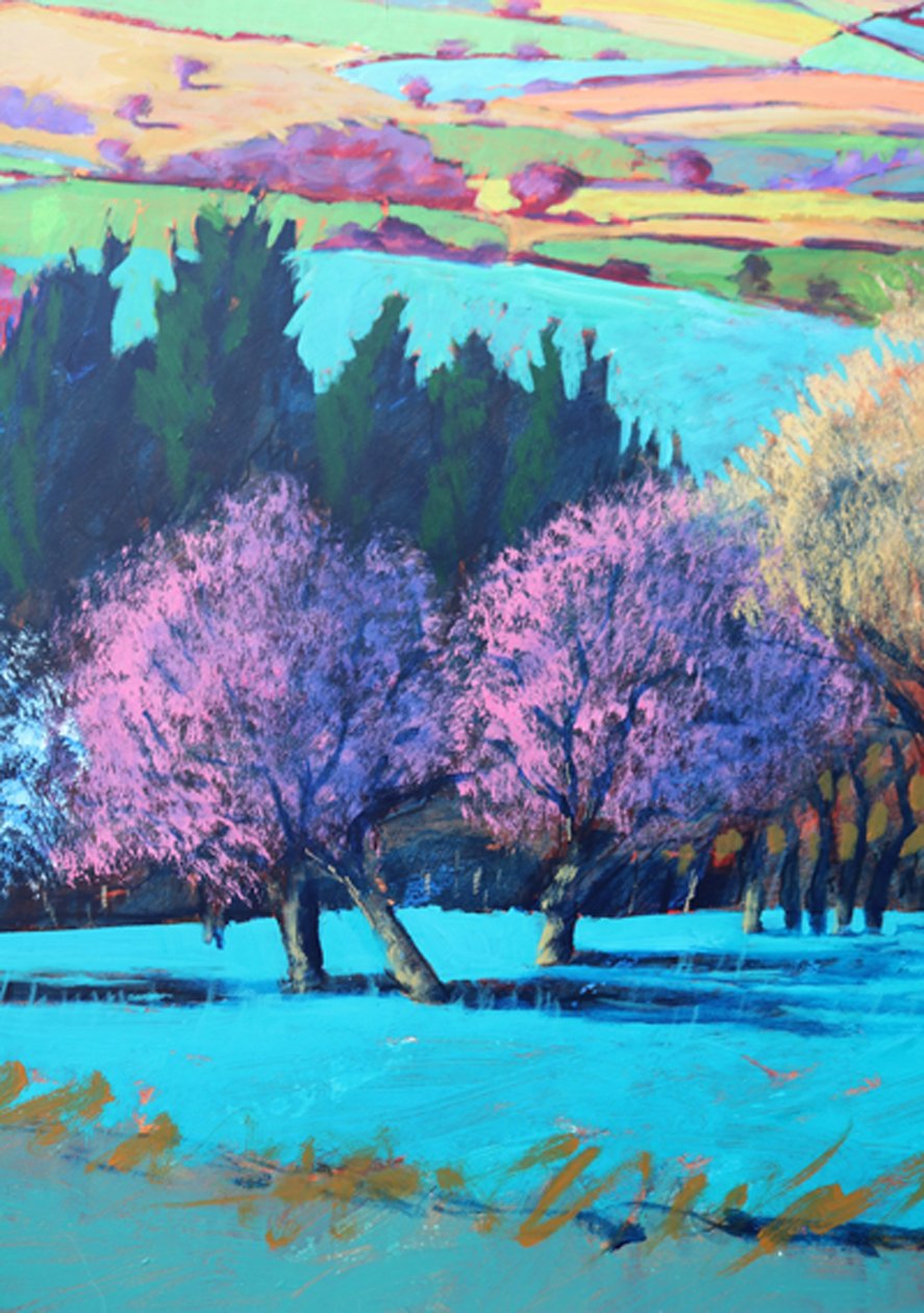 Teme Valley April zblízka (akryl na palubě) od Paul Powis