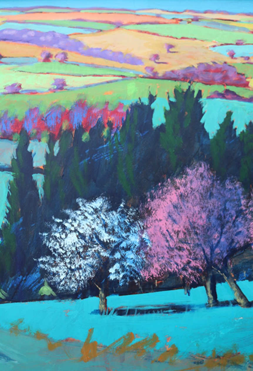 Teme Valley Detail dubna 1 (akryl na palubě) od Paul Powis