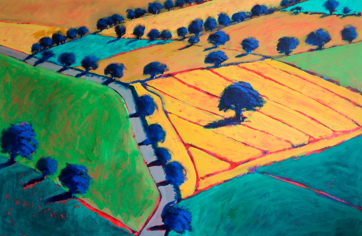 Towards Upton #2, 2024 (akryl na desce) od Paul Powis