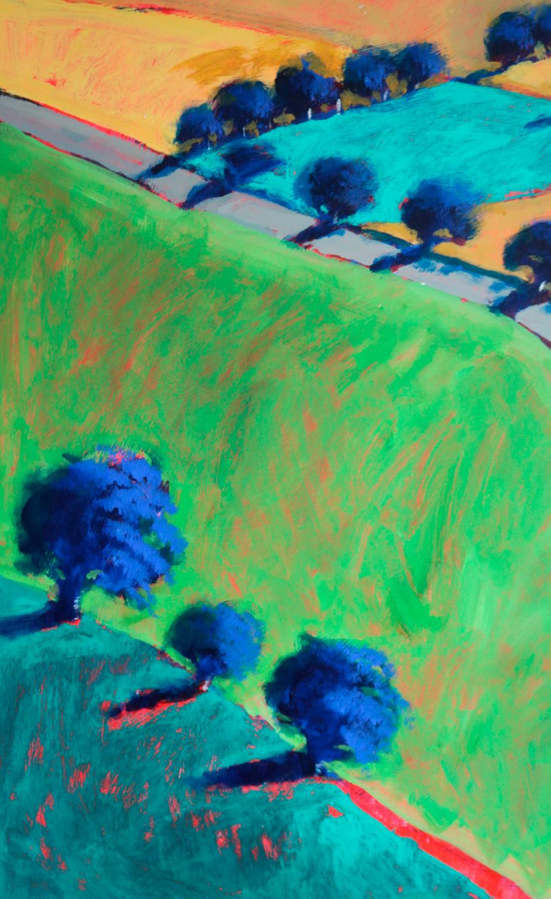 Towards Upton #4 (detail), 2024 (akryl na desce) od Paul Powis