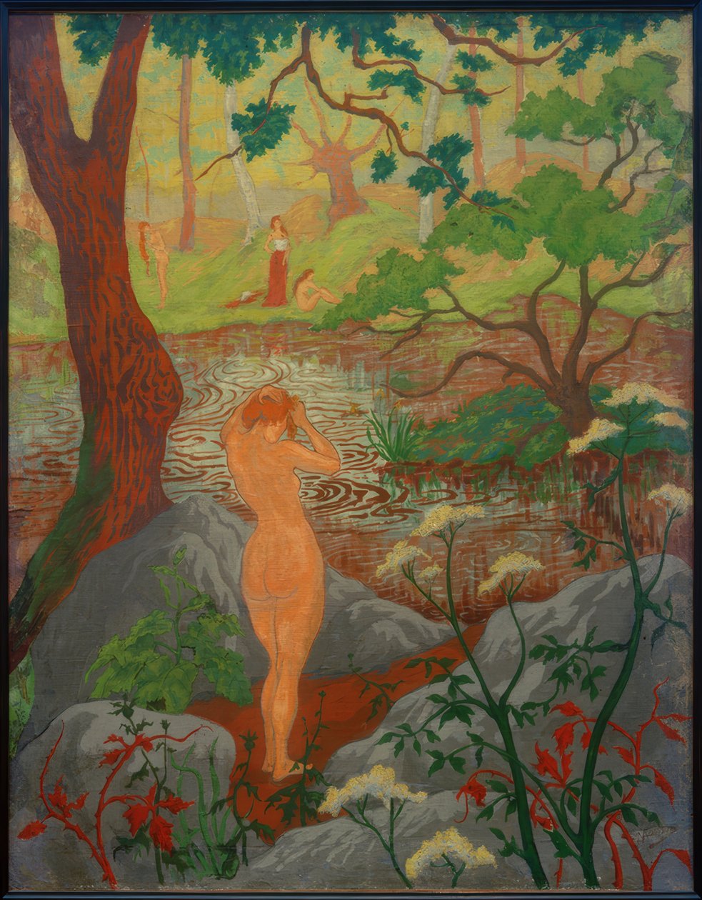Akt při kadeřnictví u rybníka od Paul Elie Ranson