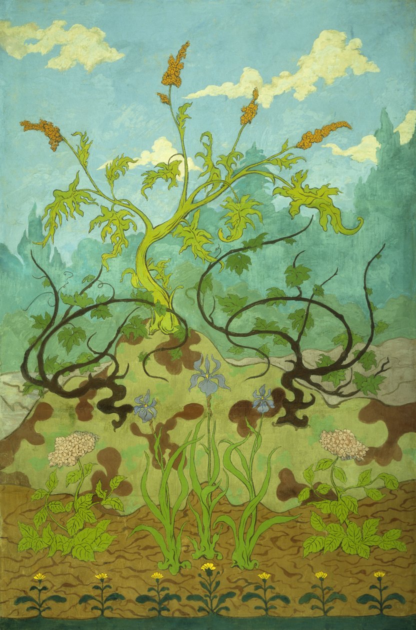 zlatobýl a kosatce fialové; Žluté a fialové kosatce, 1899 od Paul Elie Ranson