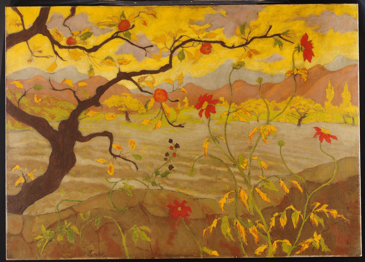 Jabloň s červenými plody, kolem roku 1902 od Paul Elie Ranson