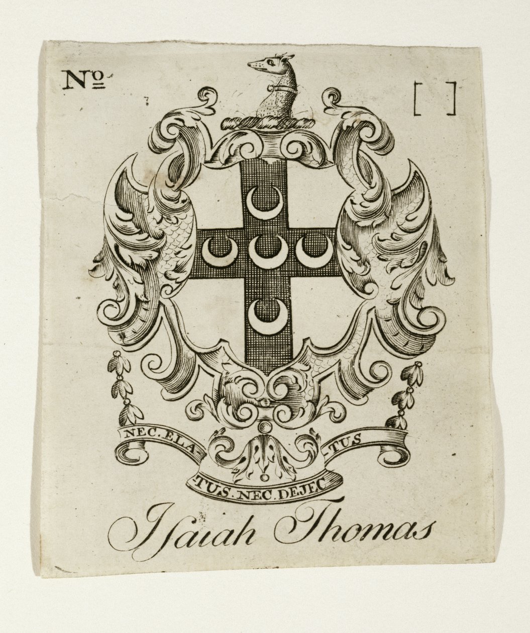 Knihovna pro Isaiah Thomas (1749-1831), c. 1765-1770 (rytina na položený papír) od Paul Revere