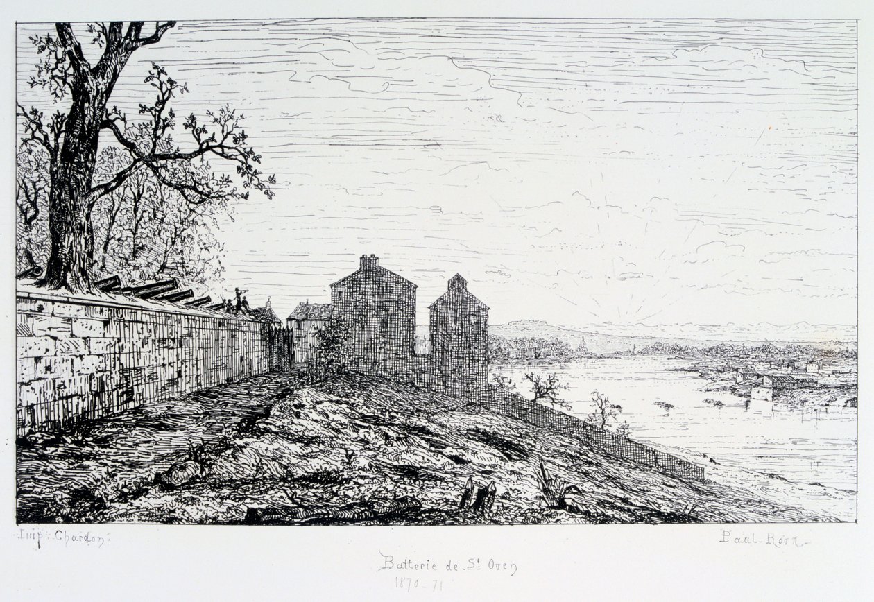 Baterie St Ouen, obléhání Paříže, 1870-1871 od Paul Roux
