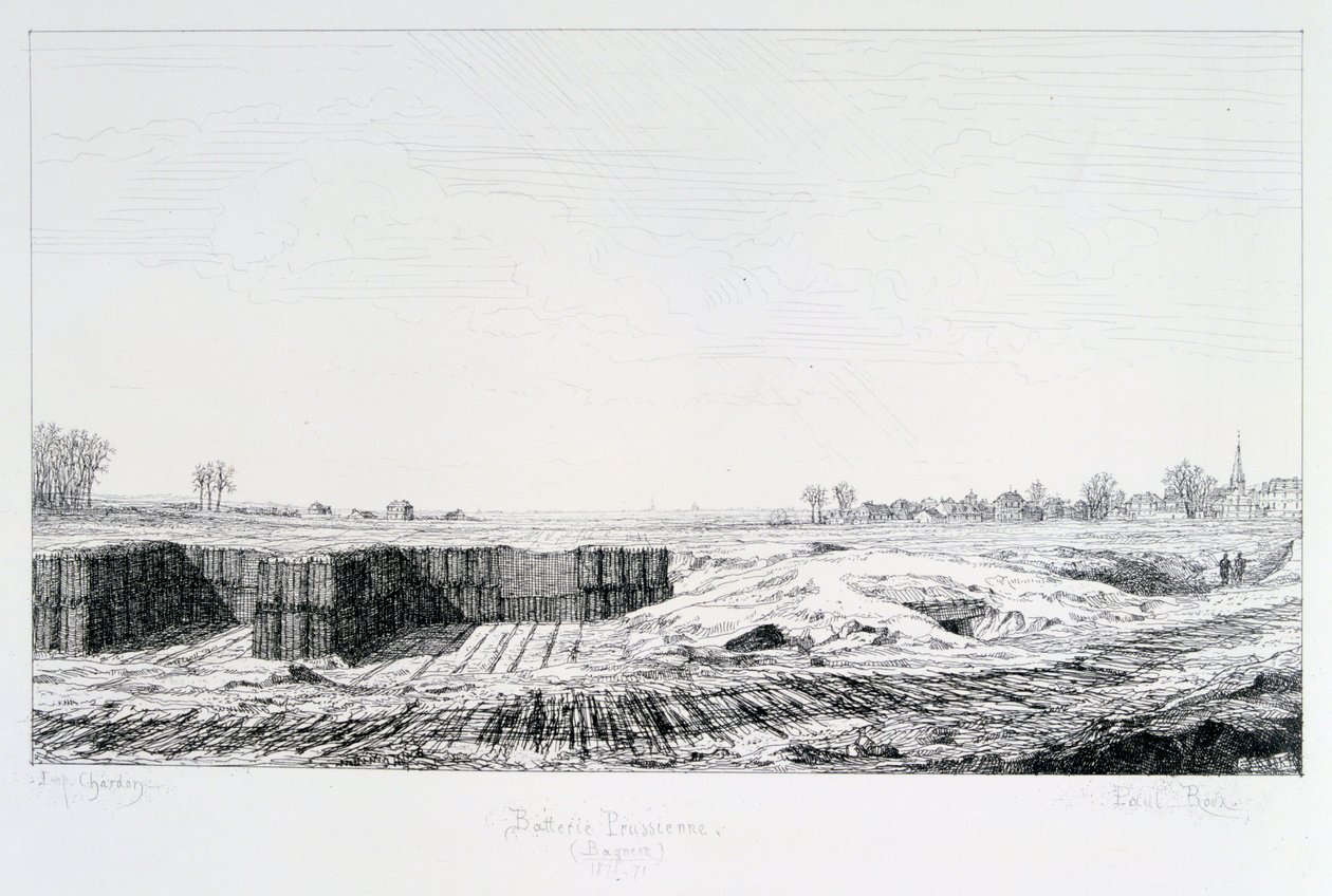 Pruská baterie, obléhání Paříže, 1870-1871 od Paul Roux