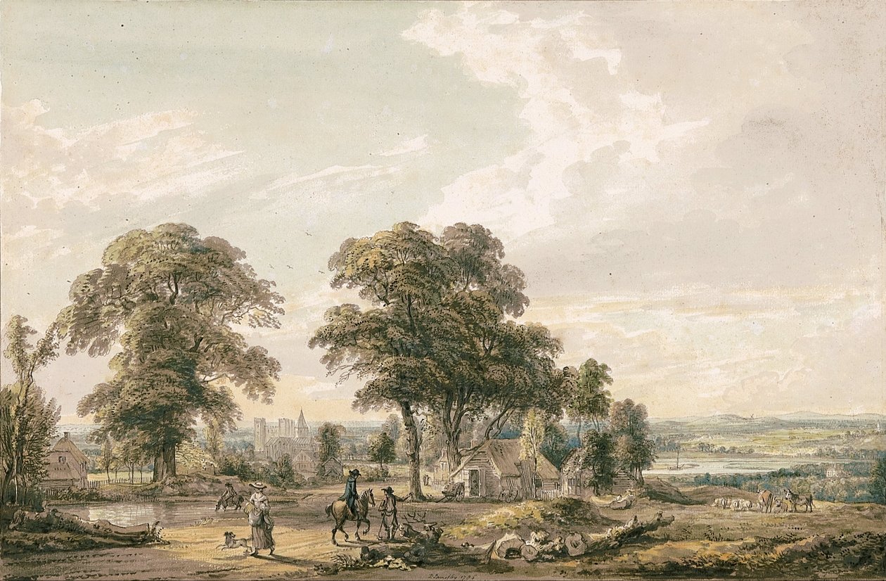 Blížíme se k Rochesteru a Medway od Paul Sandby