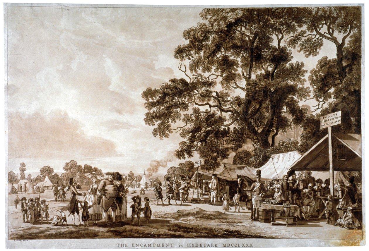 Armádní tábor v Hyde Parku, Londýn, 1780. od Paul Sandby