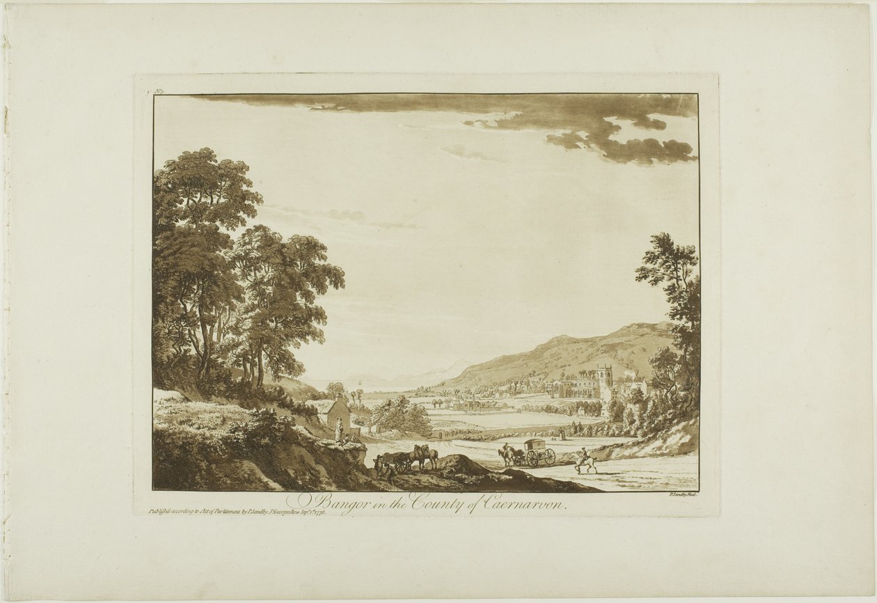 Bangor v hrabství Caernarvon od Paul Sandby