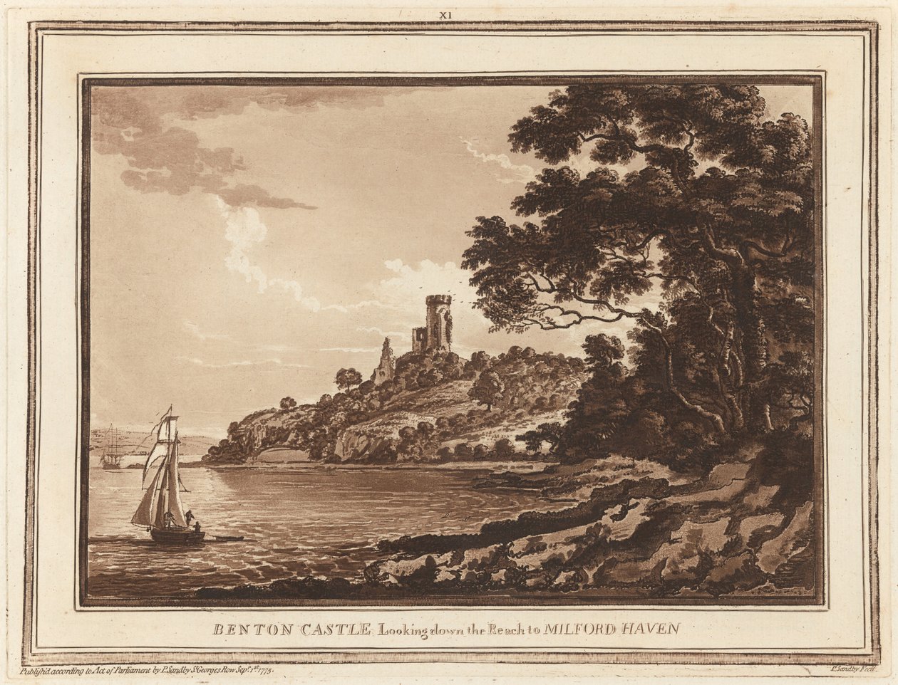 Benton Castle, Pohled dolů do Milford Haven od Paul Sandby