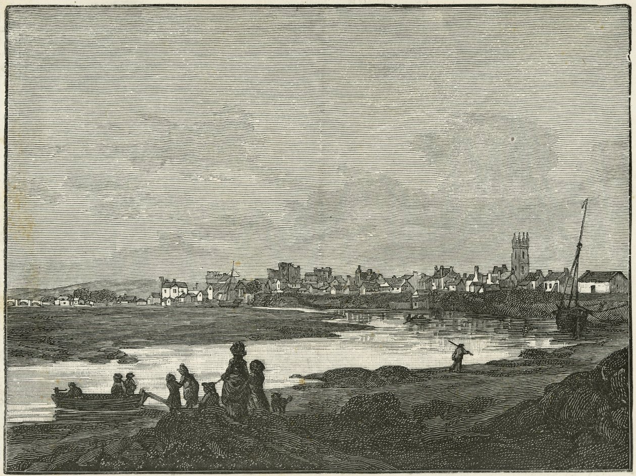 Cardiff od jihu (rytina) od Paul Sandby