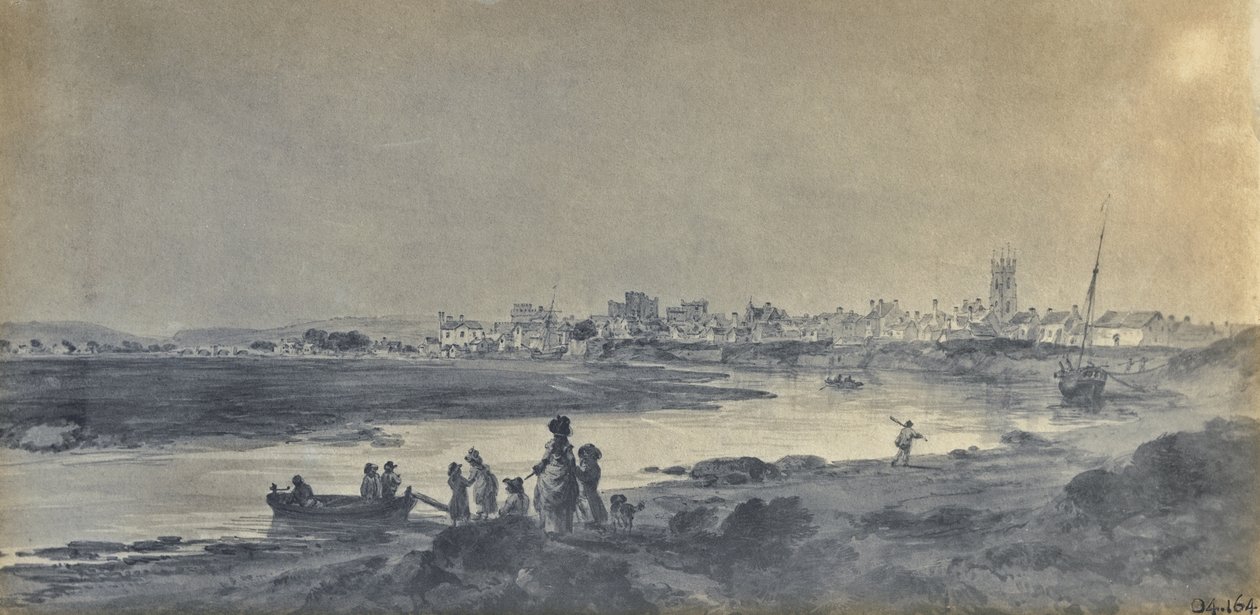 Cardiff z jihu (tužka a tuš na papíře) od Paul Sandby