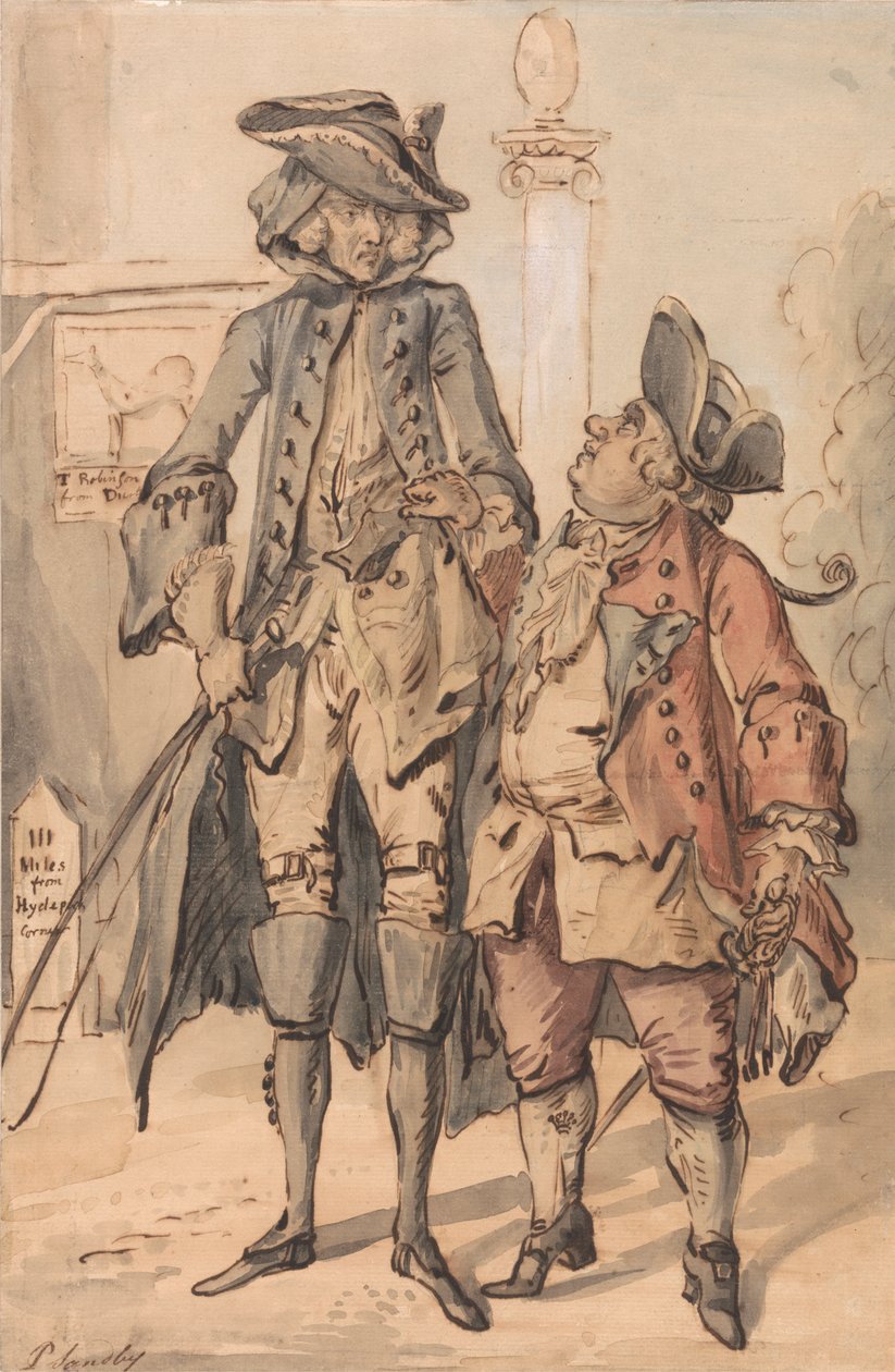 Karikatura George Bubb Dodington a Sir Thomas Robinson od Paul Sandby
