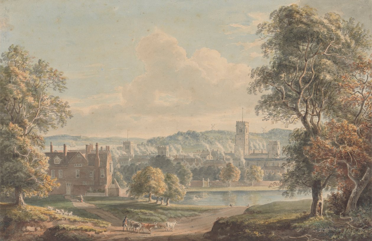 Ipswich z Grounds of Christchurch Mansion od Paul Sandby