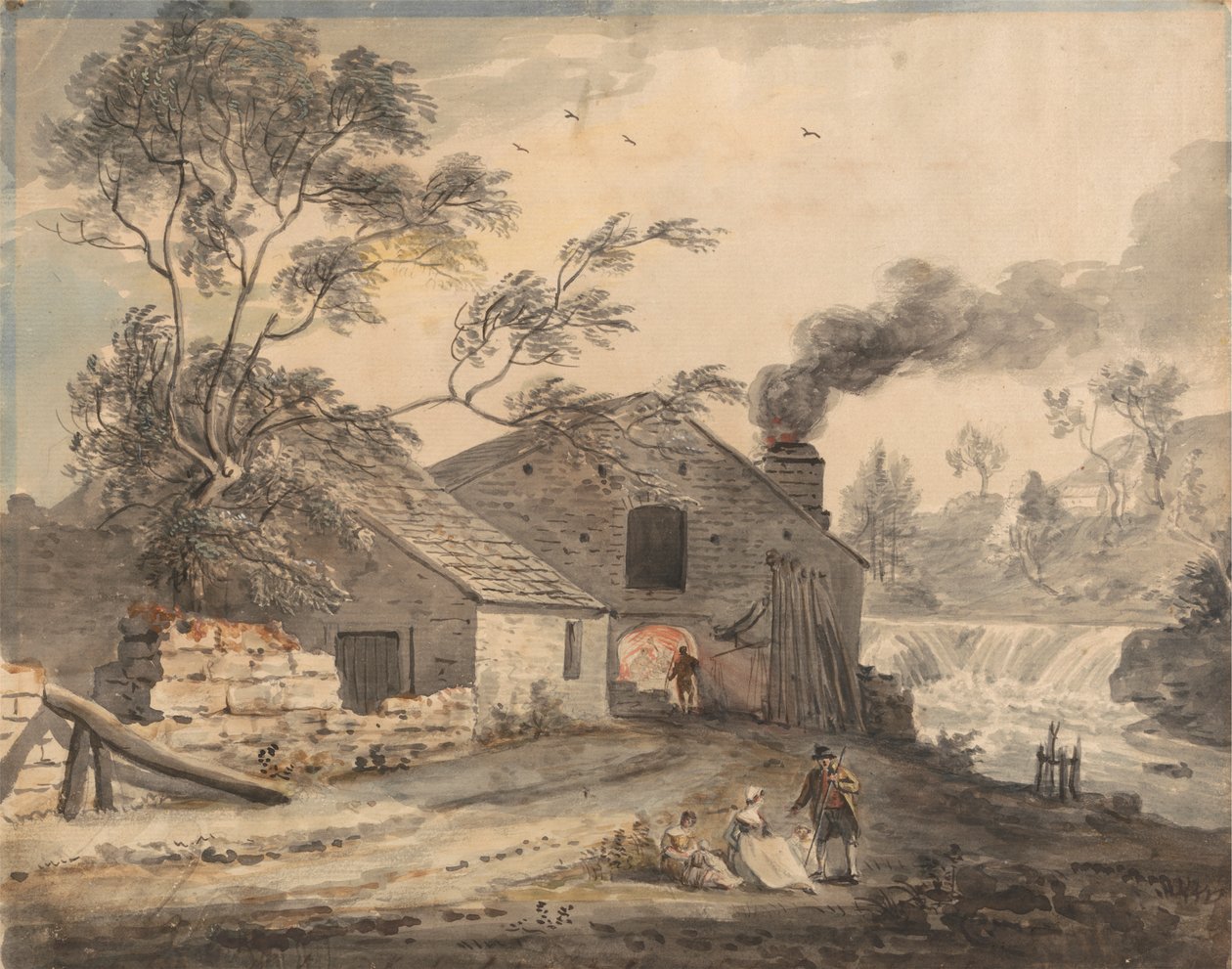 Iron Forge na řece Kent, Westmorland od Paul Sandby
