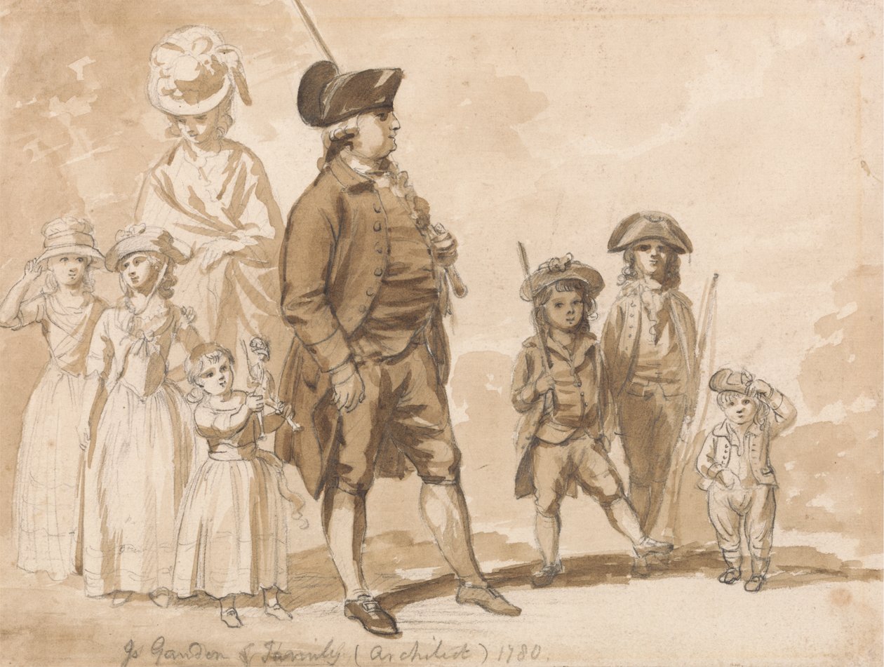 James Gandon a rodina od Paul Sandby