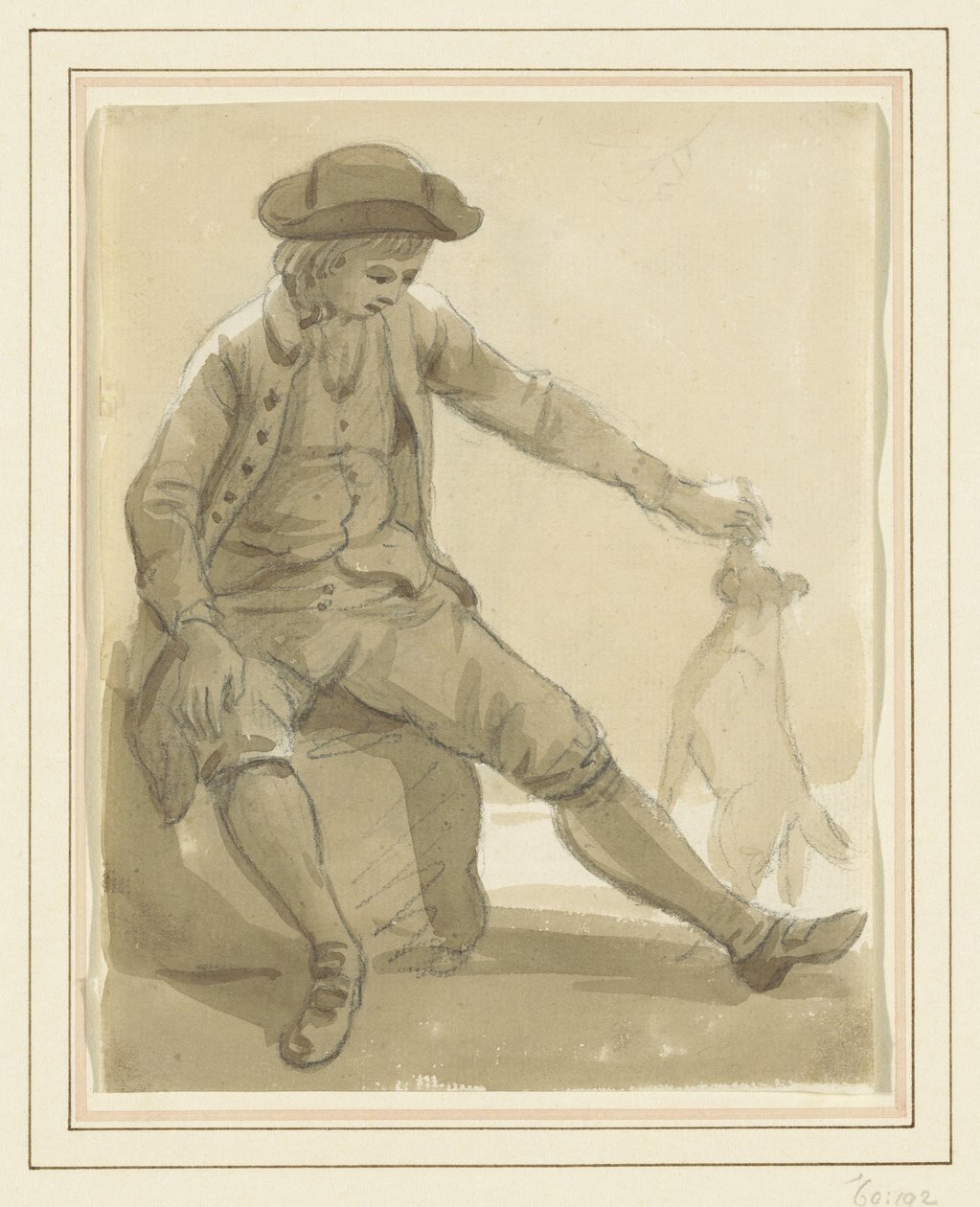 Chlapec si hraje se psem od Paul Sandby