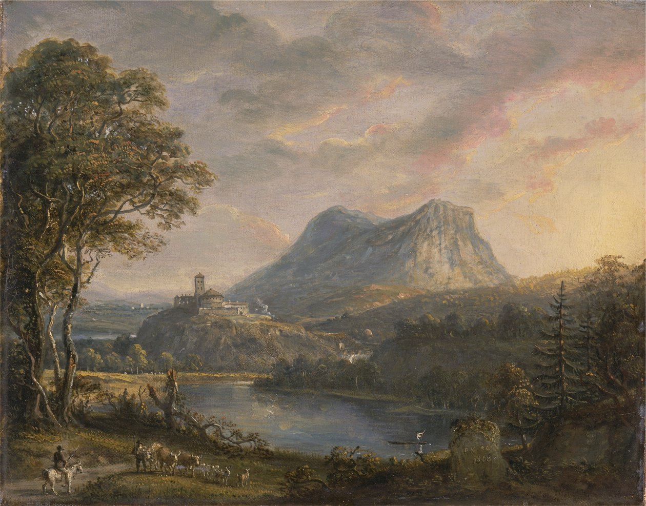 Krajina s jezerem od Paul Sandby