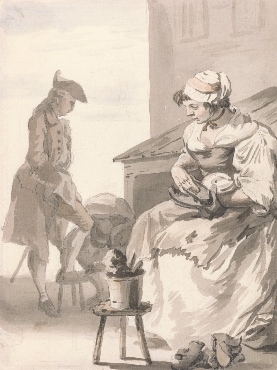 London Cries: Shoe Cleaner od Paul Sandby