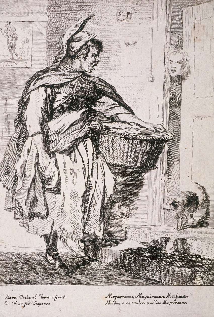 Prodejce makrel, Cries of London, 1760 od Paul Sandby