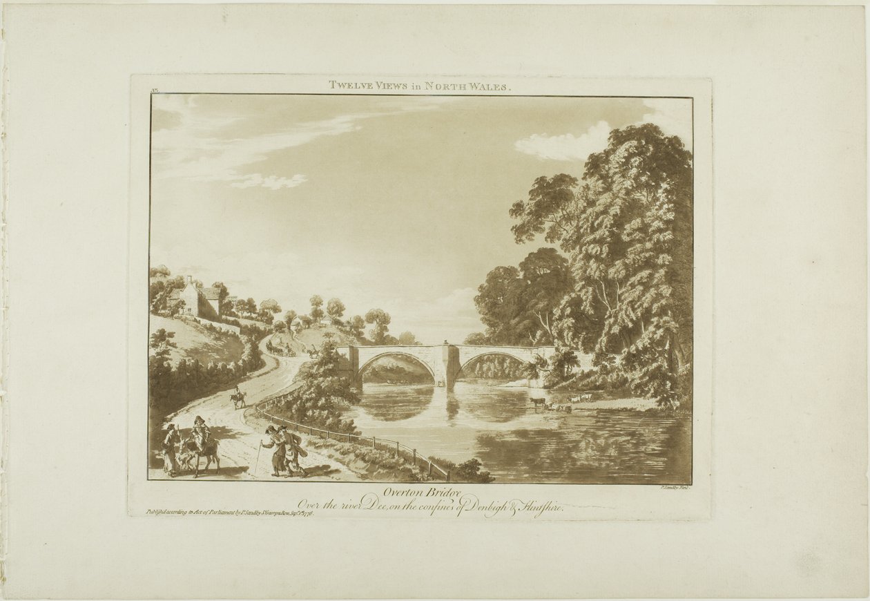 Overton Bridge/Přes řeku Dee, na Confines of Denbigh a Flintshire od Paul Sandby