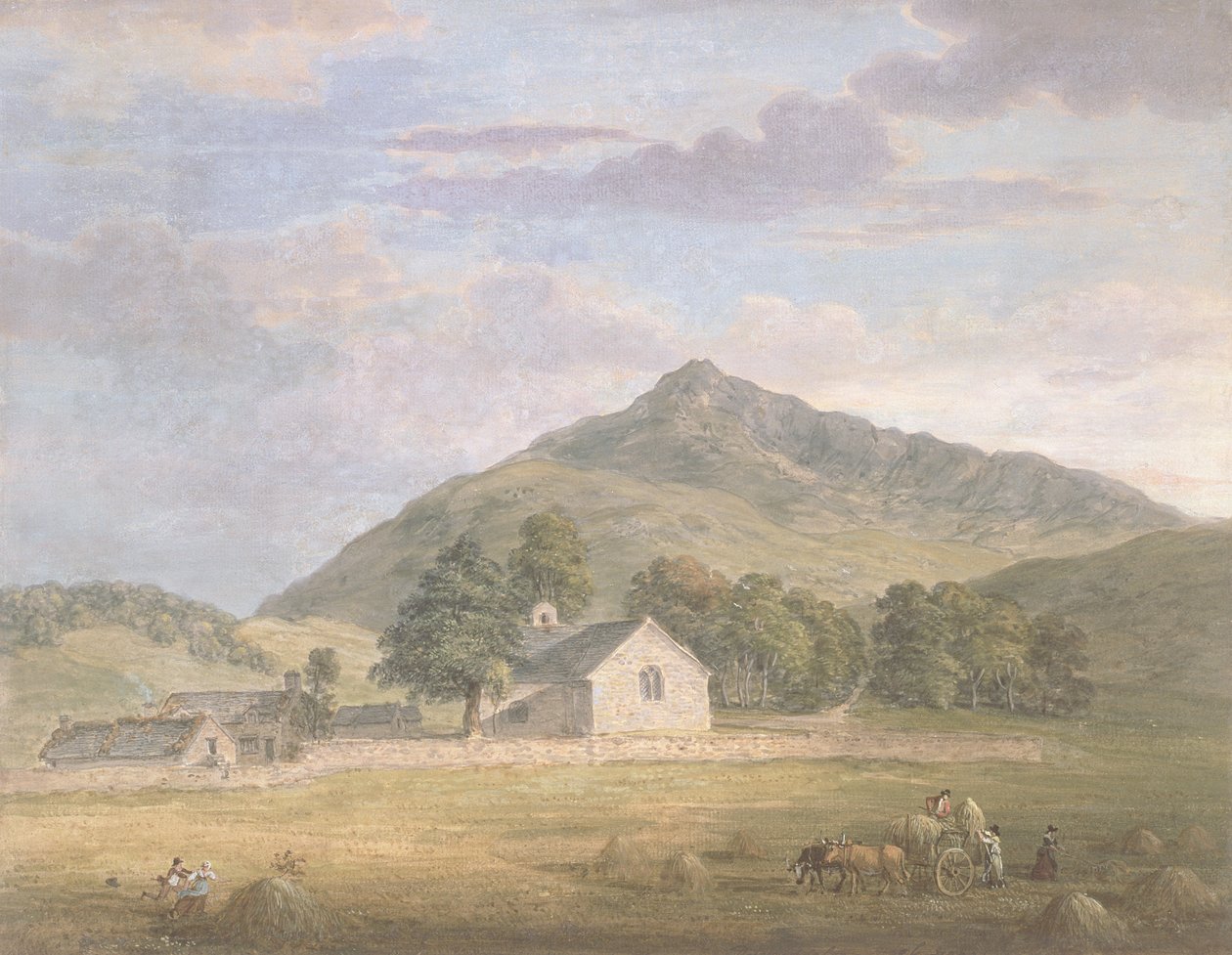 PD.2-1967 Výroba sena v Dolwyddelan pod Moel Siabod, Severní Wales, kolem 1776-86 (wc a kvaš přes tužku na papíře) od Paul Sandby