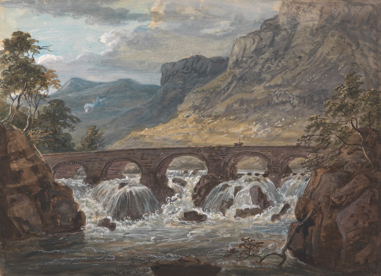 Pont-y-Pier poblíž Llanroost, Denbighshire od Paul Sandby