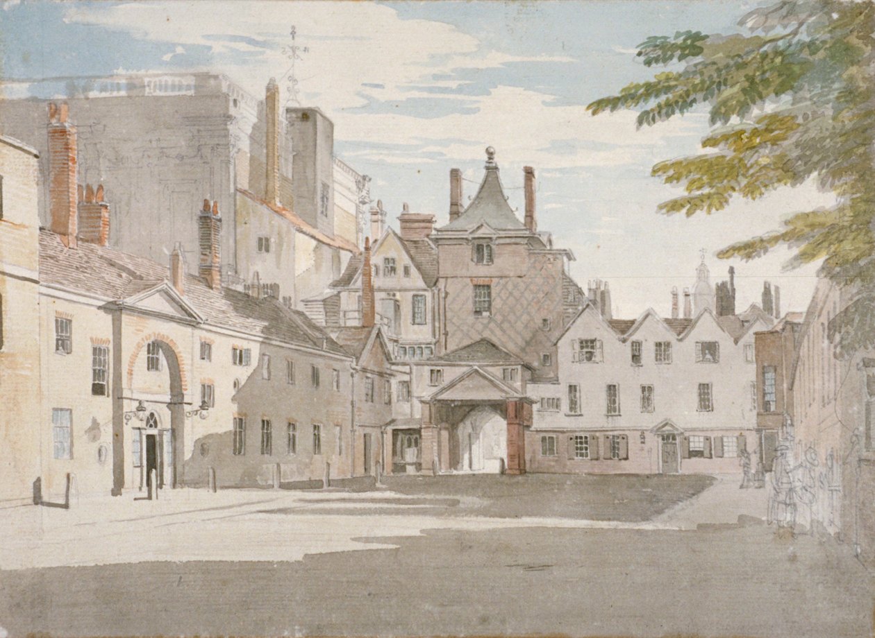 Scotland Yard s částí Banqueting House, Whitehall, Westminster, Londýn, c1776 od Paul Sandby