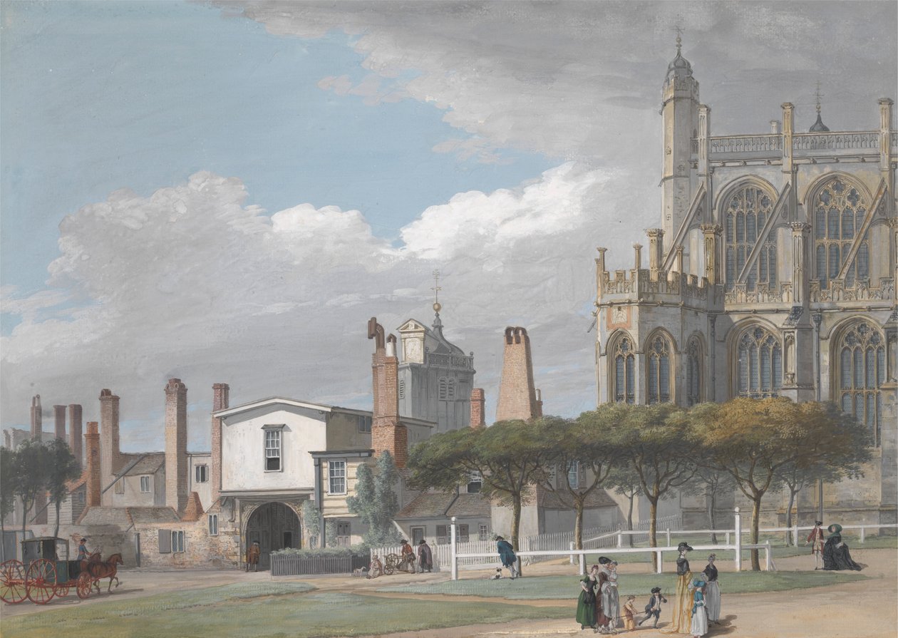 Kaple sv. Jiří, Windsor a vchod do kláštera zpívajících mužů od Paul Sandby