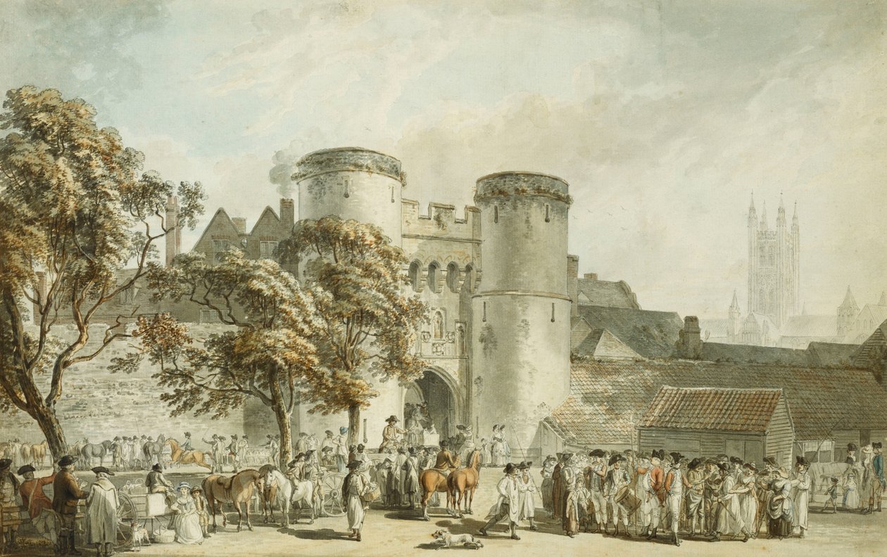 Brána svatého Jiří, Canterbury od Paul Sandby