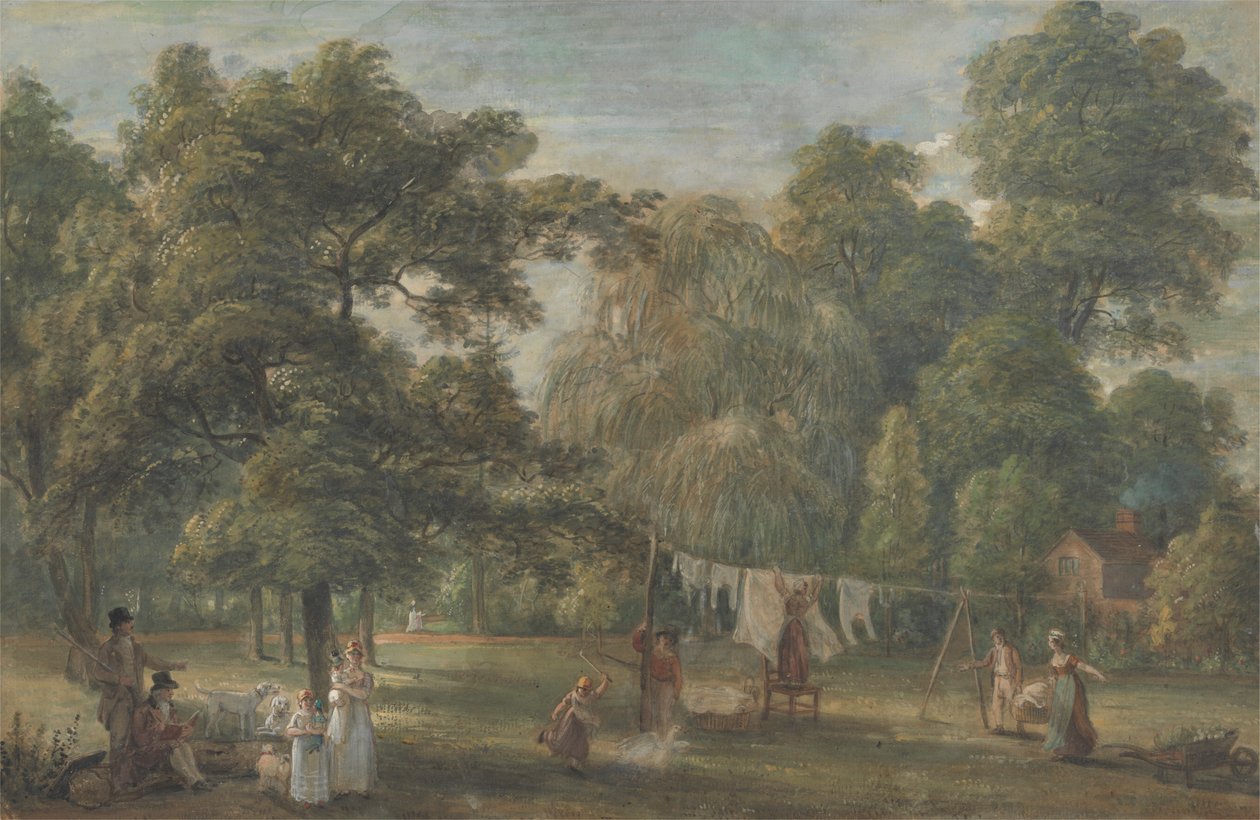 Zahrada domu Thomase Sandbyho v Englefield Green poblíž Windsoru od Paul Sandby