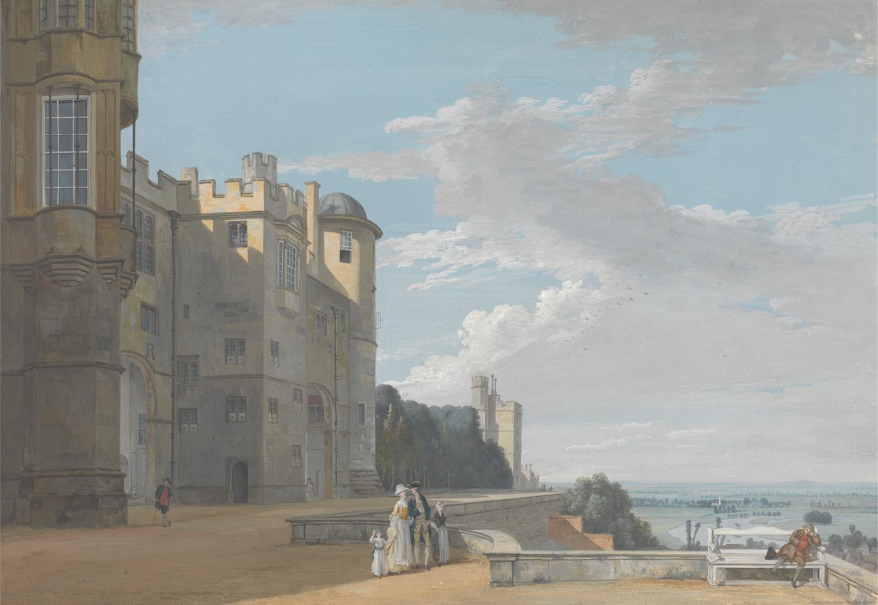 Severní terasa, hrad Windsor, pohled na západ od Paul Sandby