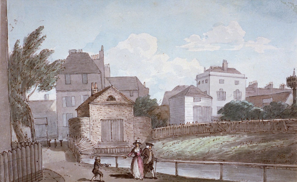 The Thatched House Inn and the New River, Islington, London, c1790. od Paul Sandby