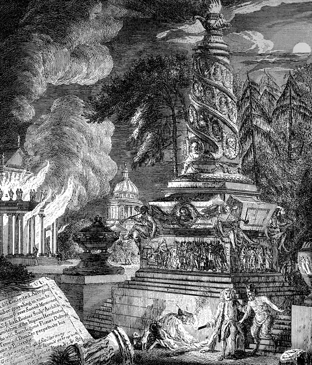 Spálení chrámu v Efesu, 1753 od Paul Sandby