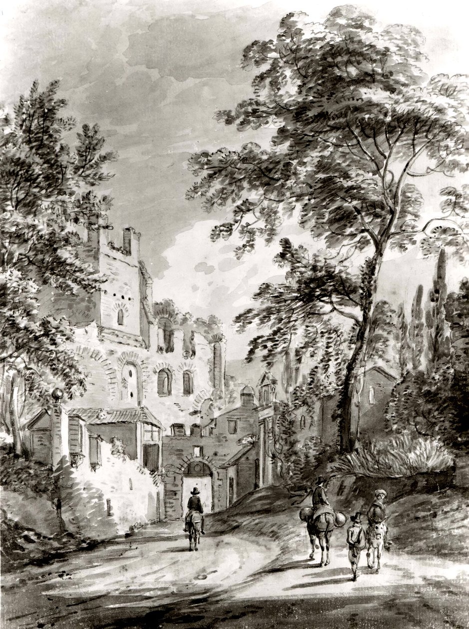 Cestovatelé vstupující do města, 1751-1809. od Paul Sandby