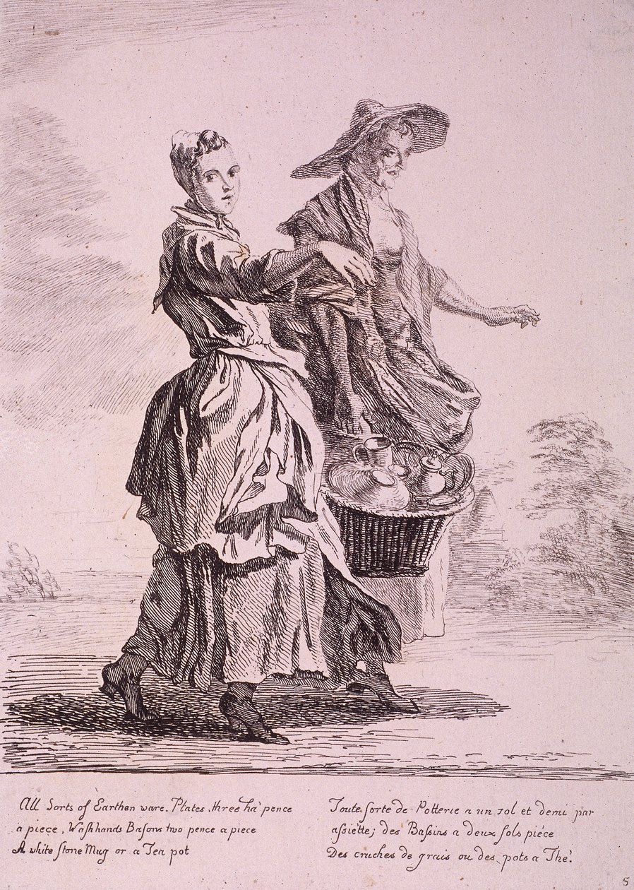 Dva prodavači nádobí, Cries of London, 1760 od Paul Sandby