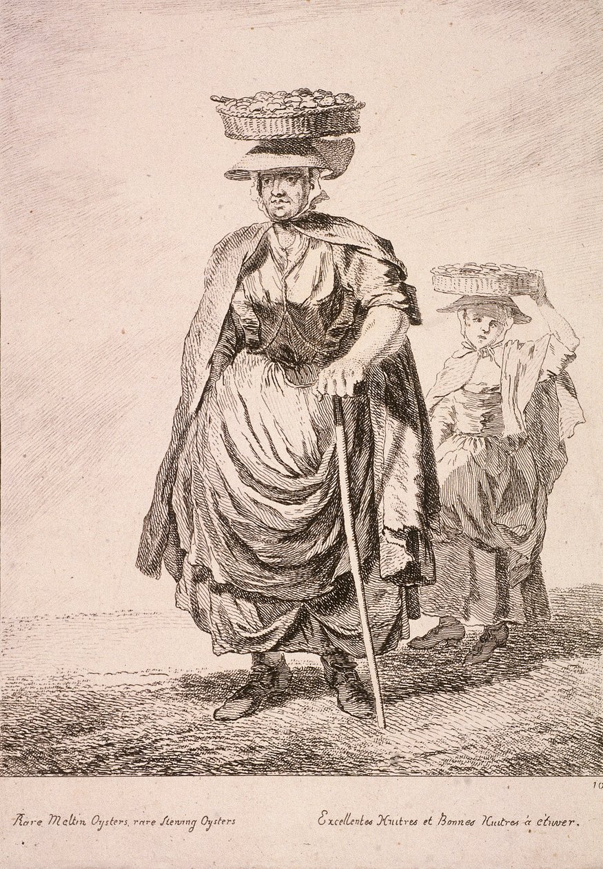 Dva prodejci ústřic, Cries of London, 1760 od Paul Sandby