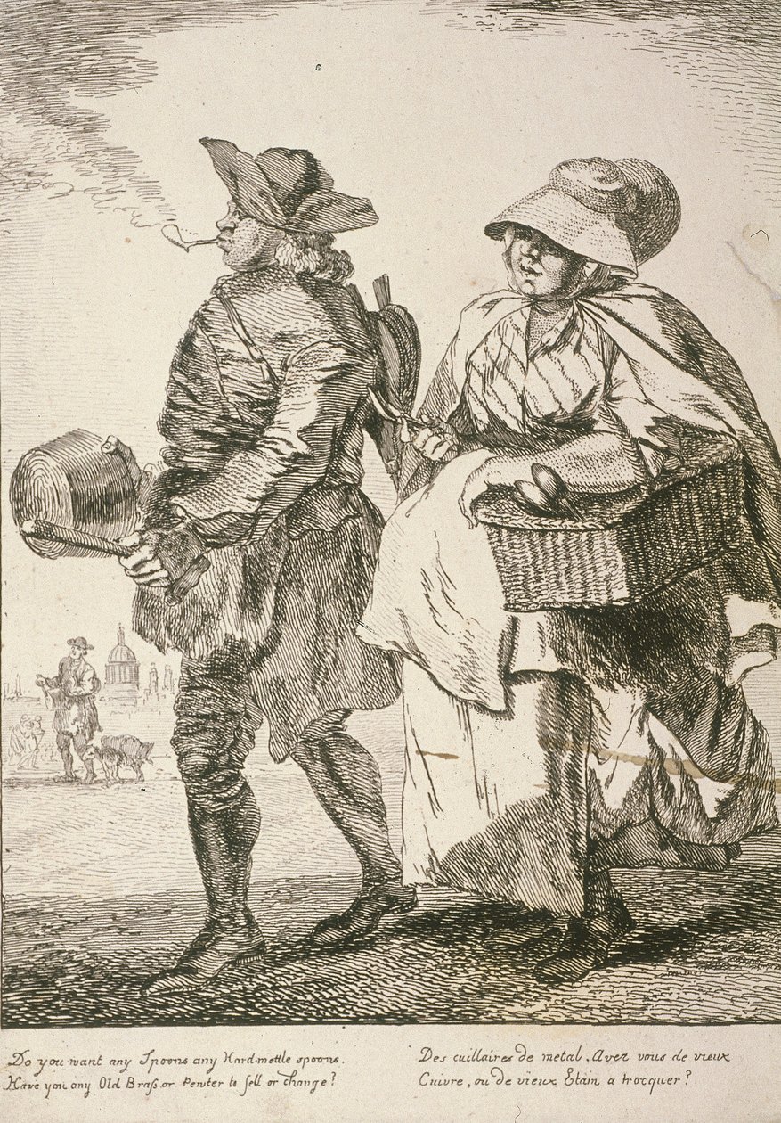Prodejci dvou lžiček, Cries of London, 1760 od Paul Sandby