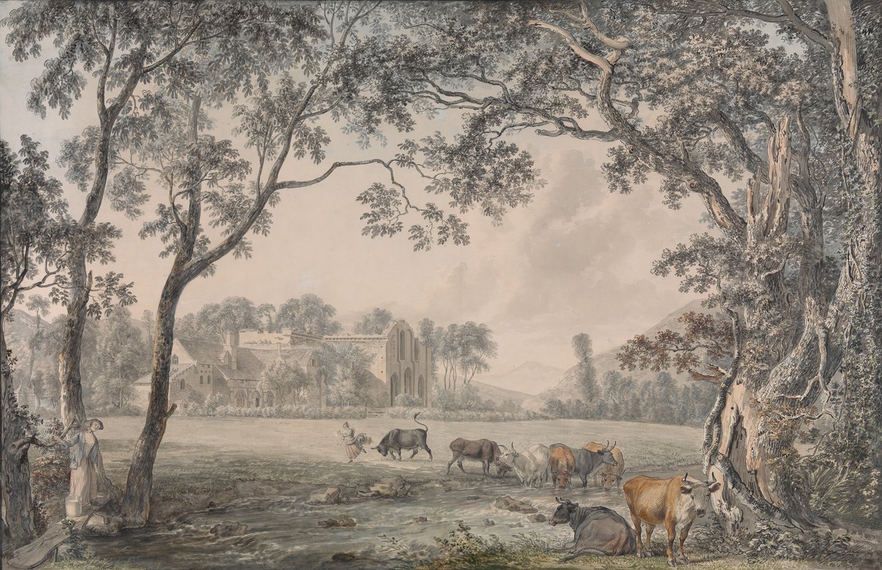 Valley Cross Abbey, Denbighshire, 1770-79. od Paul Sandby