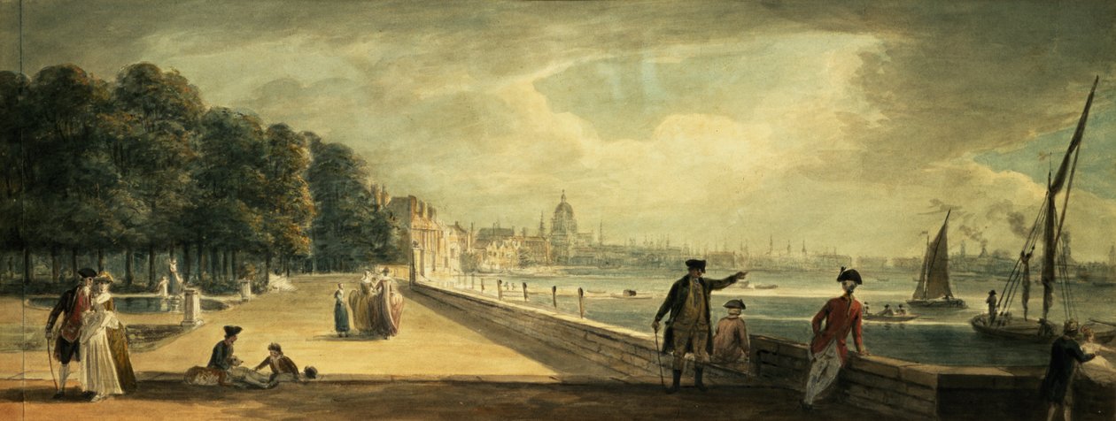 Pohled na město z terasy Somerset House od Paul Sandby