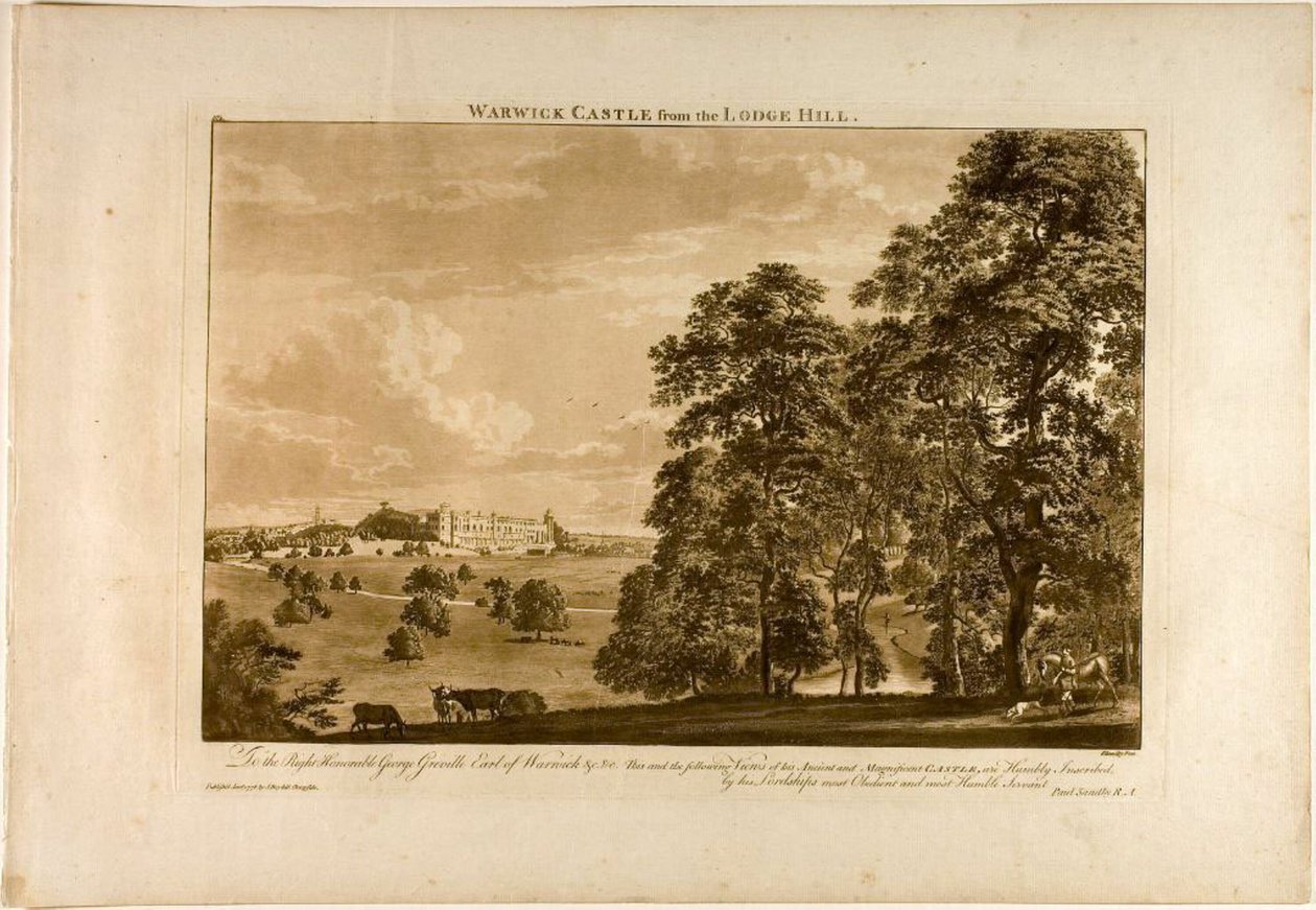 Hrad Warwick z Lodge Hill, deska 1 od Paul Sandby